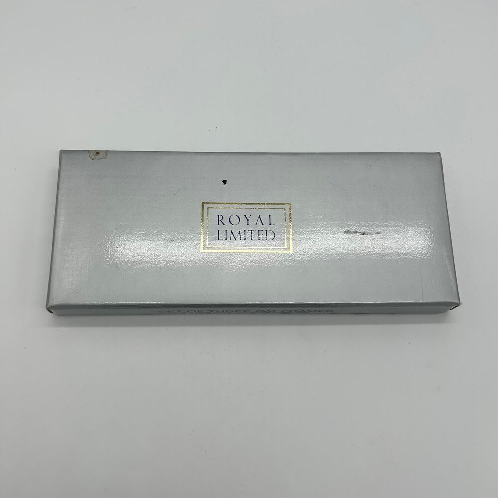 Vintage Cat Picture Frames Mini Silver Tone Royal Limited Wallet Size Set of 3 - Picture 10 of 12